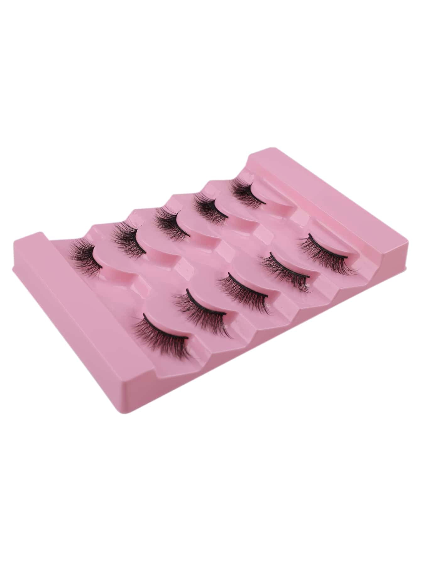 5Pairs/Set Natural & Cute Half-Length Comfortable Soft False Eyelashes Made of Wool