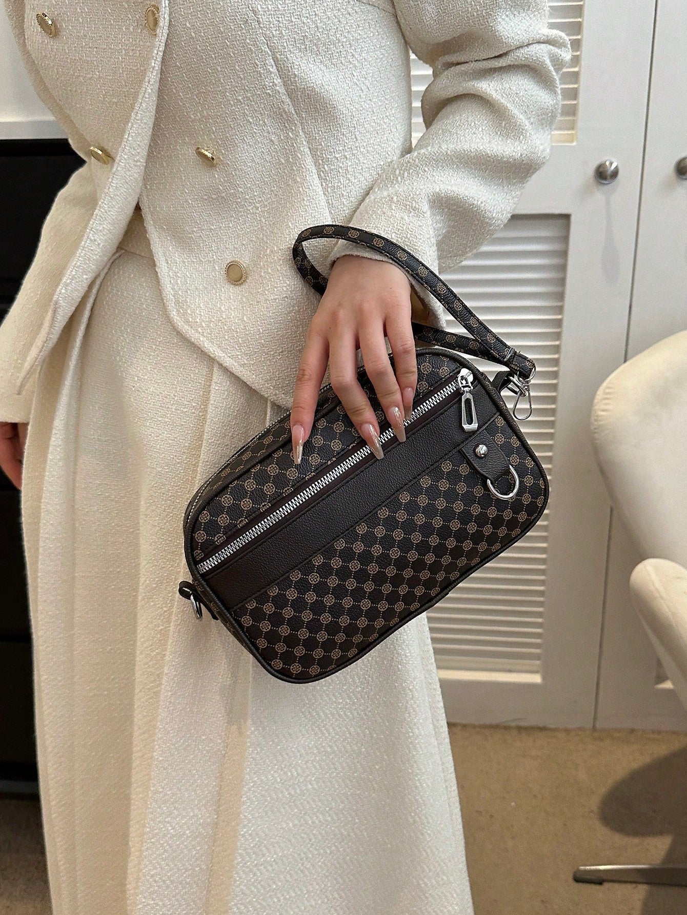 Fashionable Printed Pu Shoulder Bag, Large Capacity Tote Bag for Women