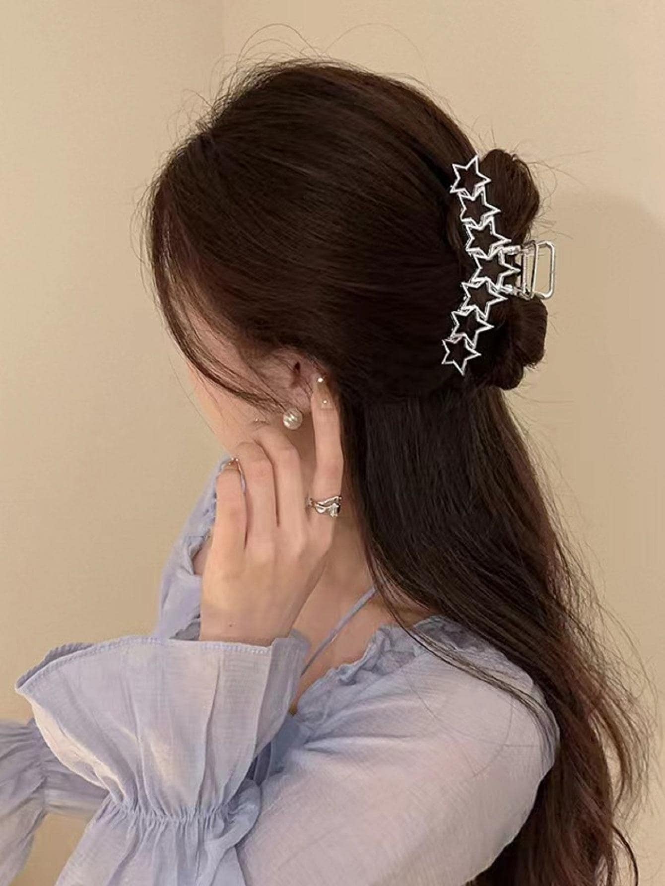 1Pc Women Star Decor Fashionable Hair Claw, for Decoration