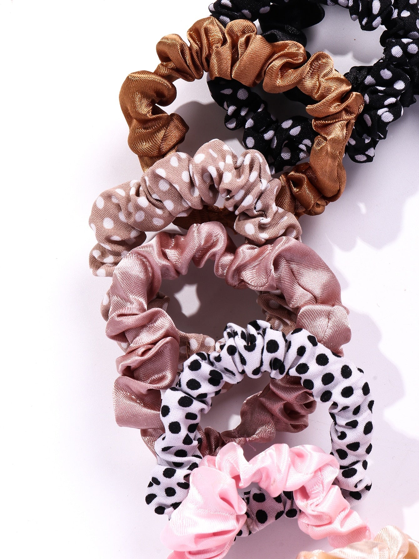 16Pcs Kids' Polka Dot Pattern Hair Ties