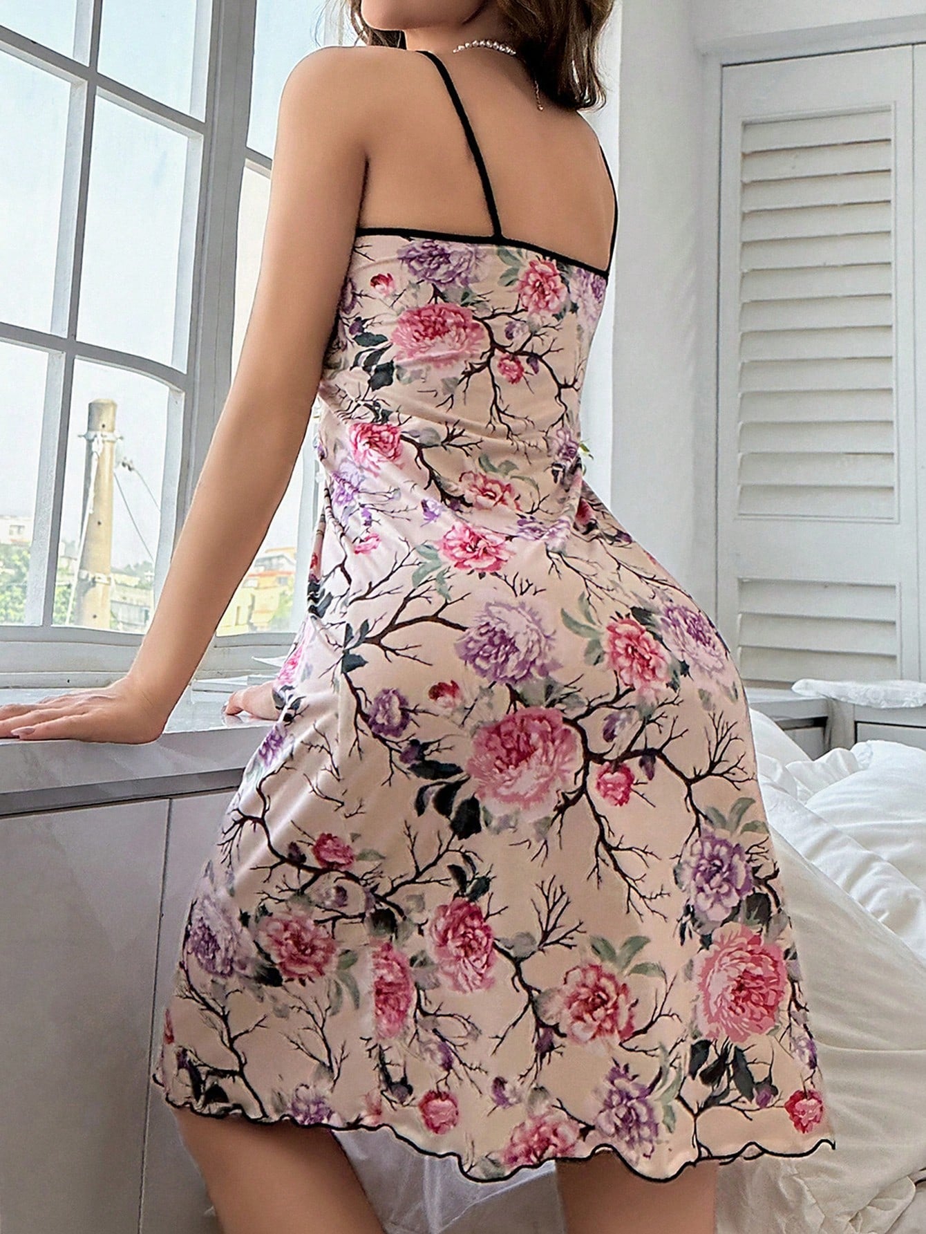 Women'S Floral Printed Cami Sleep Dress