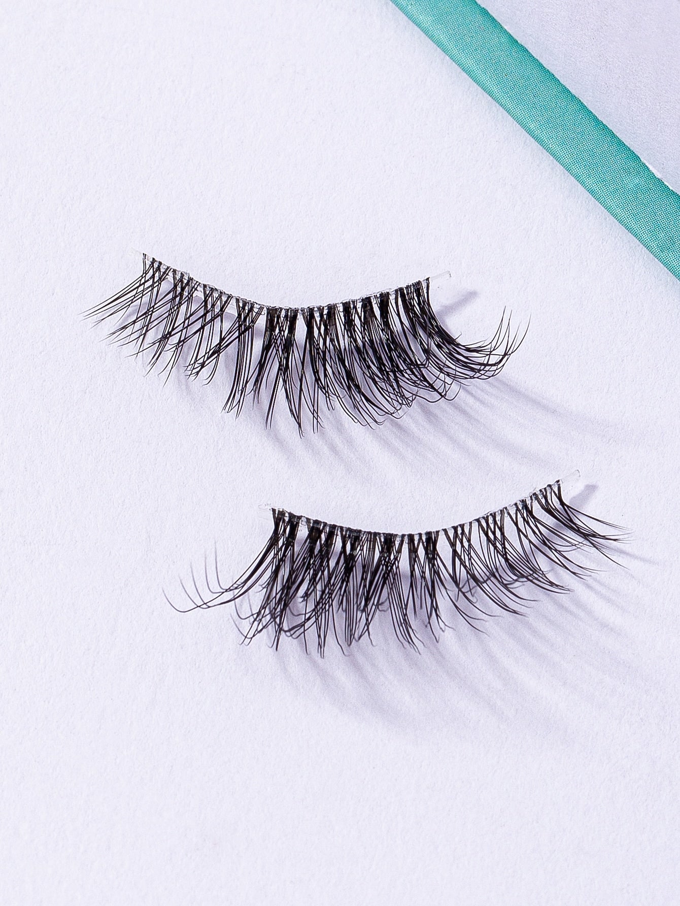 7Pairs/Set Casual Daily Wear Transparent Stem 3D Cross Design Eyelashes for Eye Enlarging, 0.5-1.3Cm