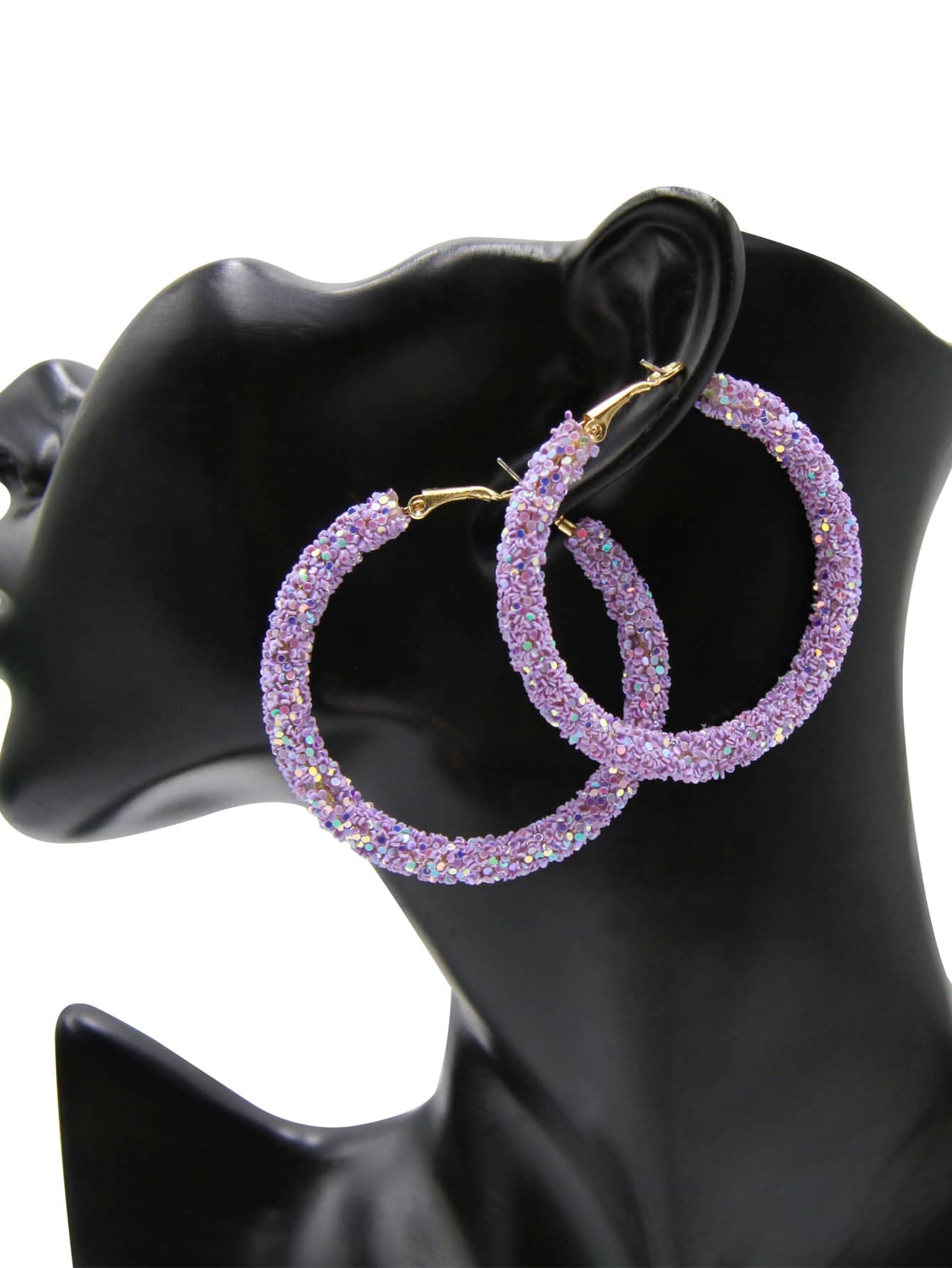 Sequin Decor Hoop Earrings