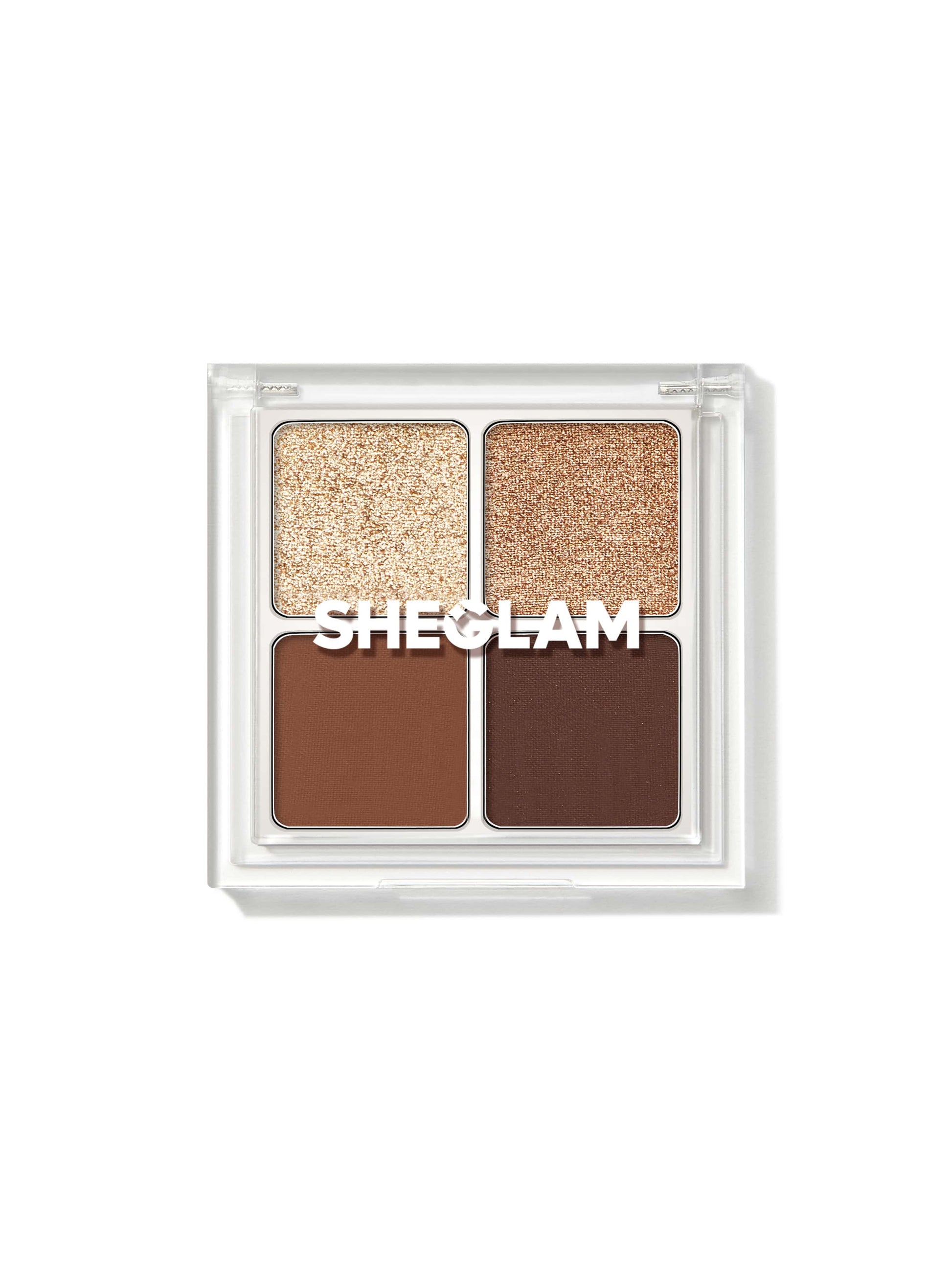 SHEGLAM Cosmic Crystal Eyeshadow Quad-Higher Self 4-Clolor Matte Glitter Eyeshadow Palette Gold Bronze Dark Chocolate High Shine Glitter Long Lasting Ultra Pigmented Smooth Blendable Eyeshadow Black Friday Winter Eyeshadow