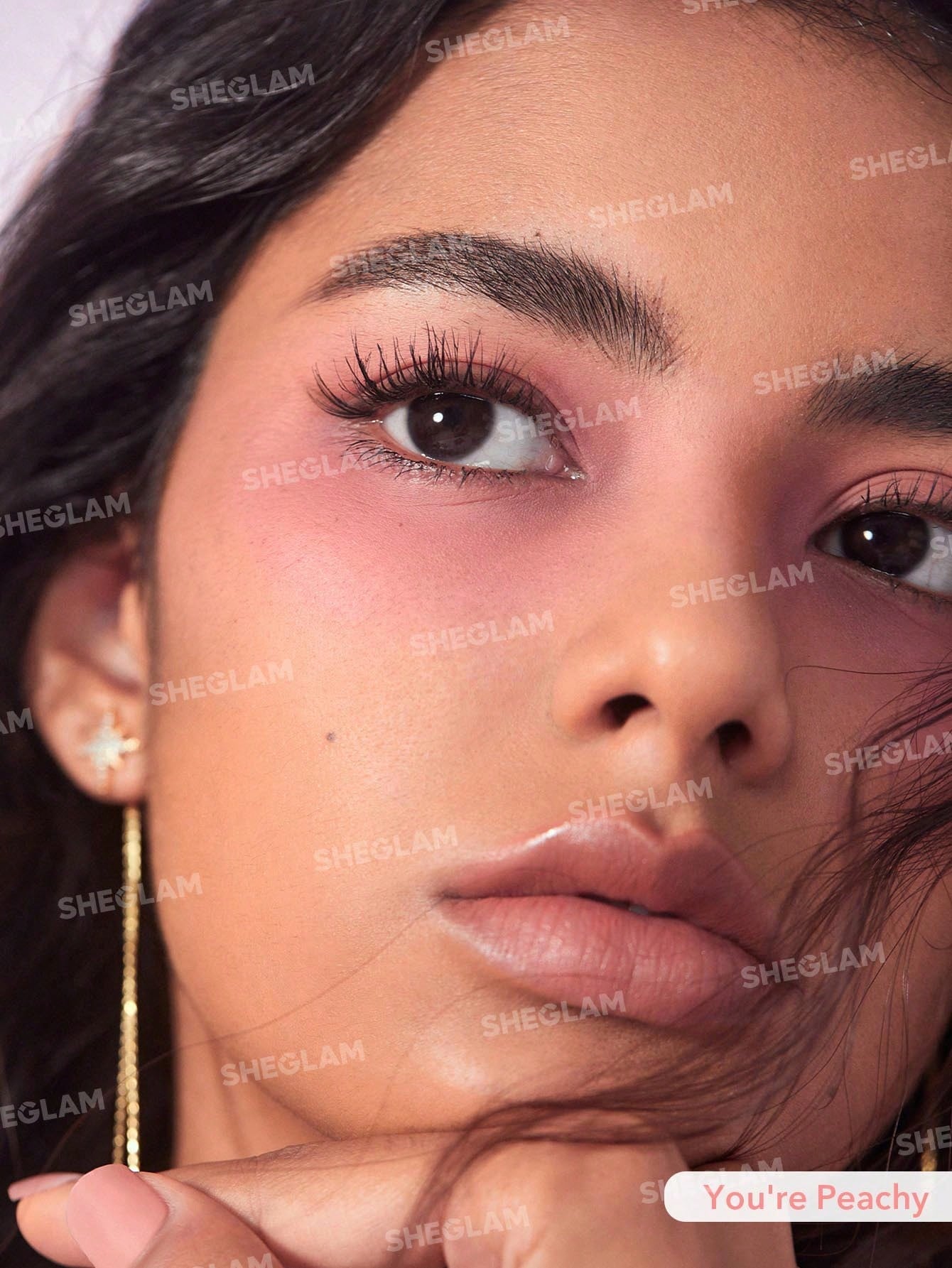 SHEGLAM Love Dive Tender Heart Powder Blush-You'Re Peachy Matte Finish Blush Highly Pigmented Non-Fading Long Lasting Natural Lightweight Blendable Silky Smooth Blusher Black Friday Sale Hot Pink Valentine'S Day Gift Blush