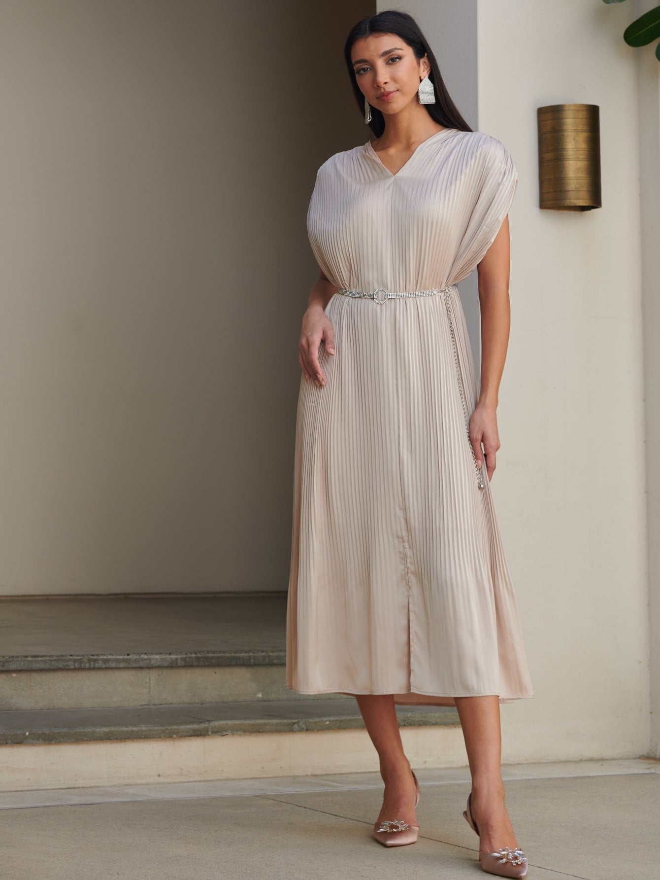 MOTF PREMIUM VISCOSE BATWING SLEEVE DRESS