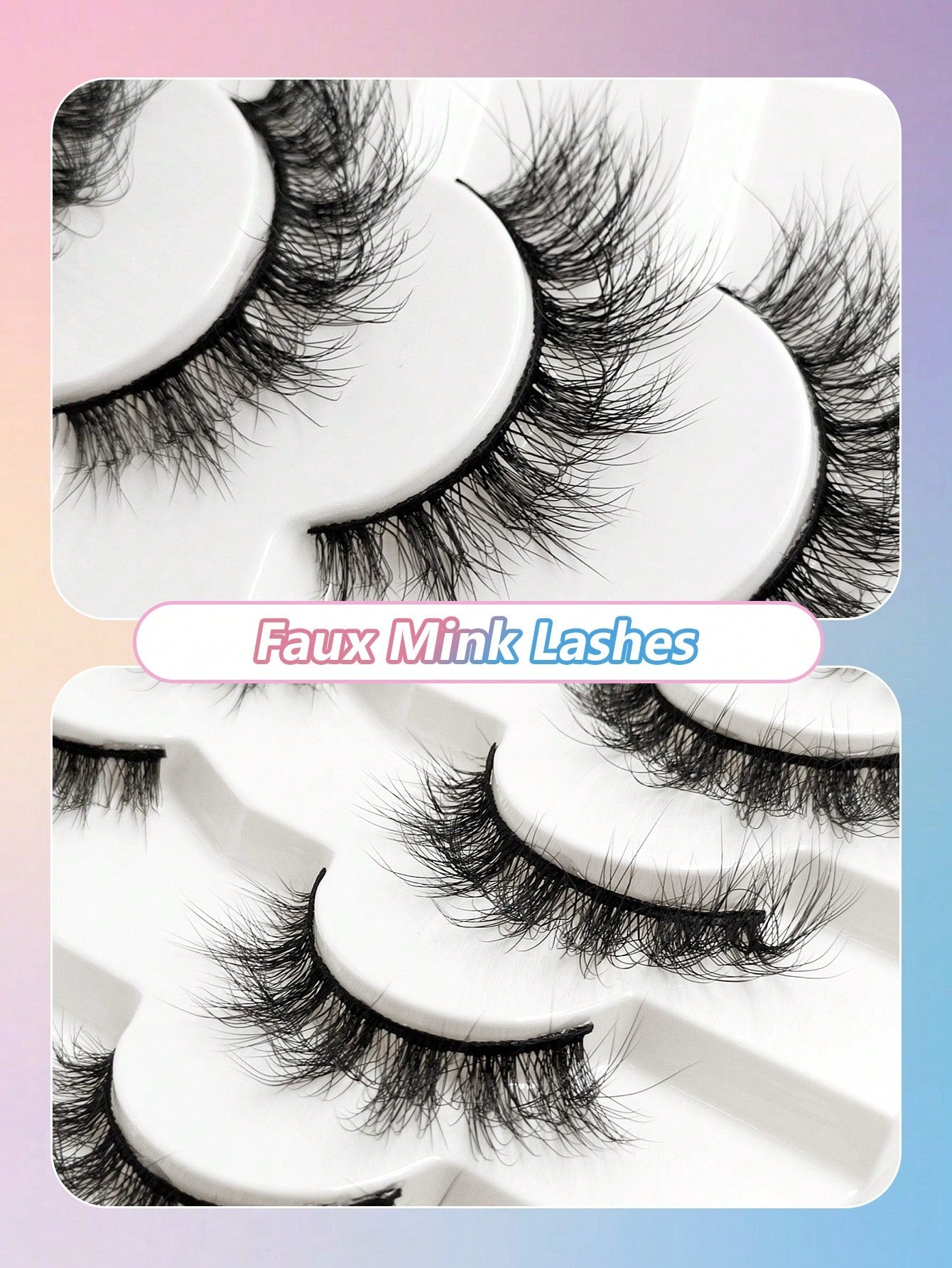 7Pairs 11Mm Natural Soft False Eyelashes