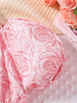 SHEIN Kids CHARMNG Little Girls' Romantic & Gorgeous Floral Print Puff Sleeve A-Line Party Dress for Spring/Summer