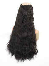 Synthetic Long Wave V-Shaped Hair Extension 4 Clips Hairpiece Heat Resistant Water Ripple Fake Hair Hairpiece for Women