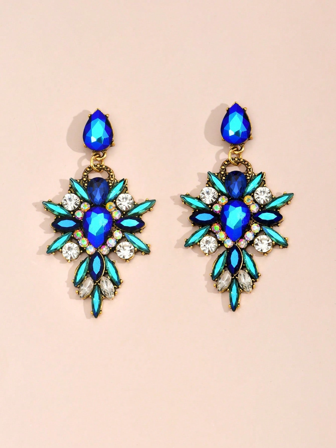 Rhinestone Decor Drop Earrings