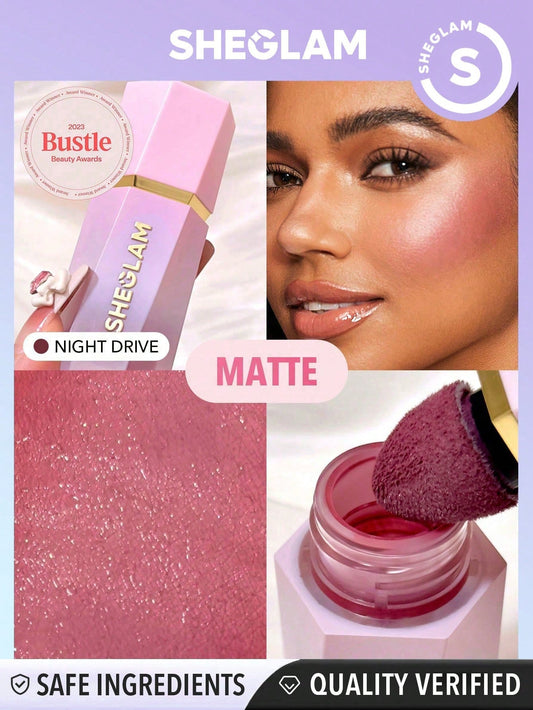 SHEGLAM Color Bloom Liquid Blush-Night Drive Liquid Blush Liquid Waterproof Long Lasting High Pigment Non-Fading Natural Lasting Glow Lightweight Face Makeup Black Friday Pink Purple Blush