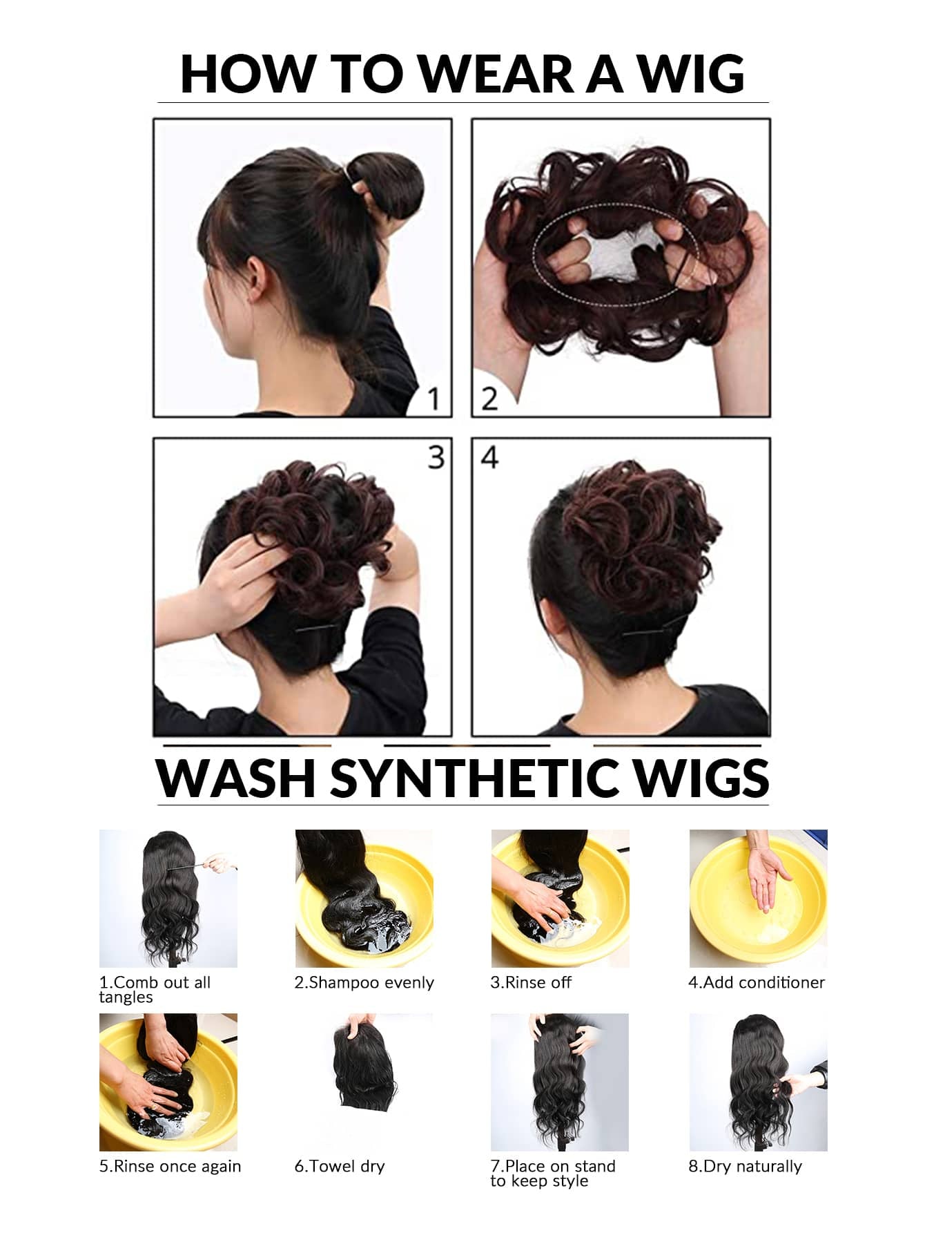 Synthetic Messy Curly Claw Hair Bun Chignon Hair Extensions Scrunchy Fake False Black Hair with Tail for Women Hairpieces