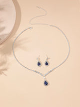 3Pcs/Set Rhinestone Water-Drop Decor Jewelry Set