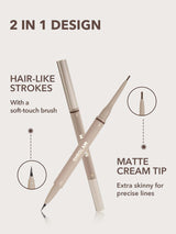SHEGLAM Brows on Demand 2-In-1 Brow Pencil - Chocolate Waterproof Liquid Eyebrow Pen Sweat-Proof Anti-Oil Natural Brow Filling Outlining Eyebrow Cream Gel Makeup Black Friday Eyebrow