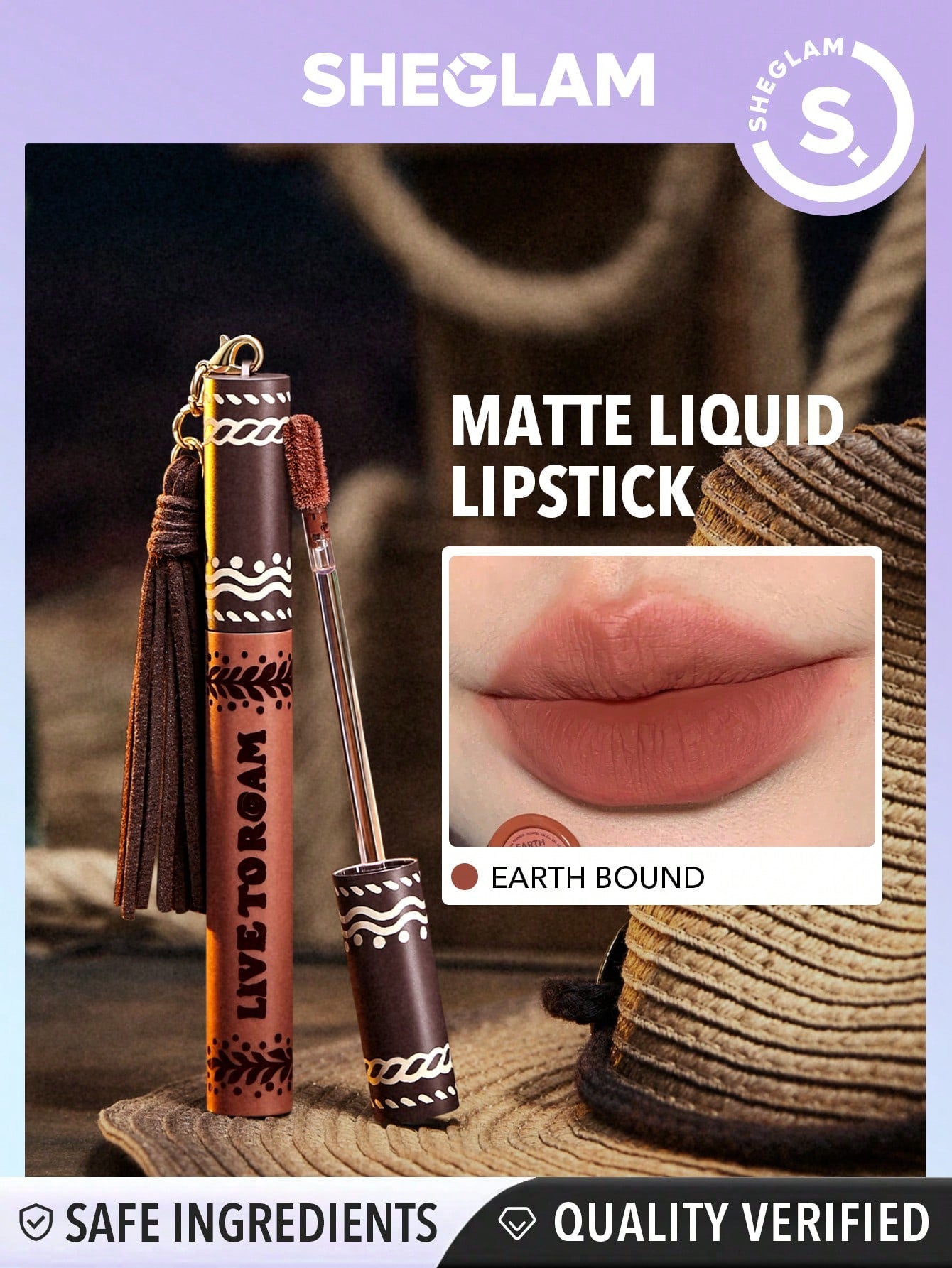 SHEGLAM Live to Roam Epic Adventure Liquid Lipstick-Earthbound Matte Transfer-Proof Lipstick 4 Neutral Shades Non-Sticky Liquid Lipstick Lip Makeup Black Friday Gift Liquid Lipstick