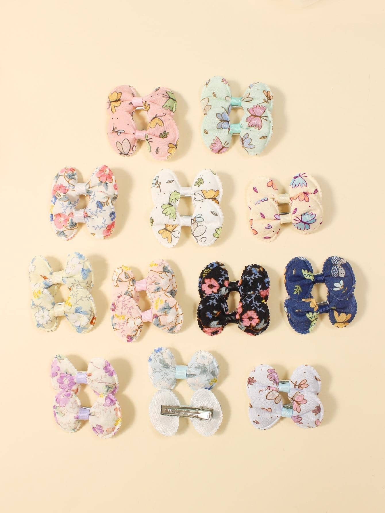24Pcs Girls Bow Decor Cute Hair Clip for Hair Decoration
