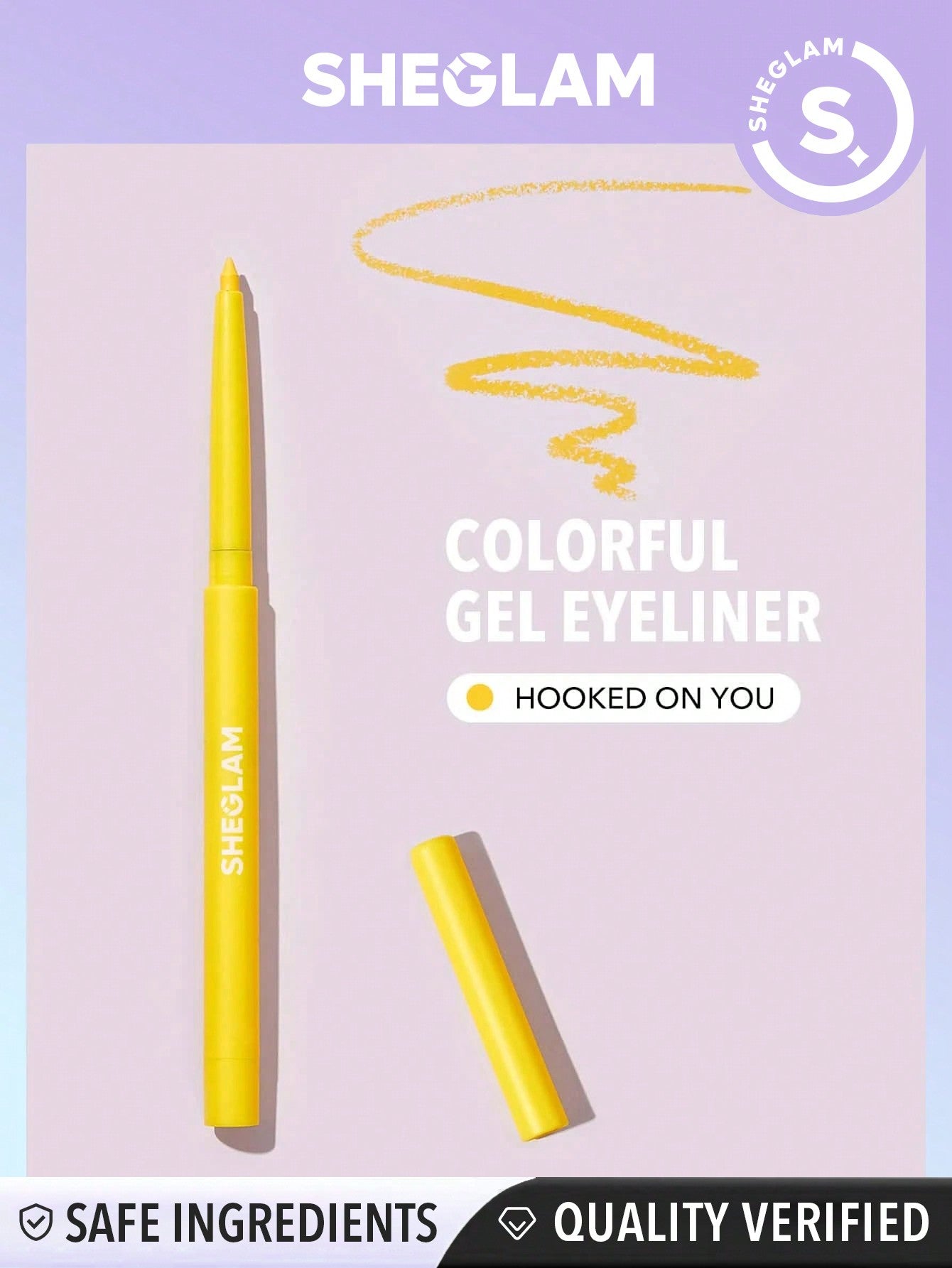 SHEGLAM Color Crush Gel Eyeliner-Hooked on You 5 Colors Highly Pigmented Cream Eyeliner Pencil Smudge-Proof Smooth Easy to Use Yellow Eyeliner Black Friday Gothic Eyeliner