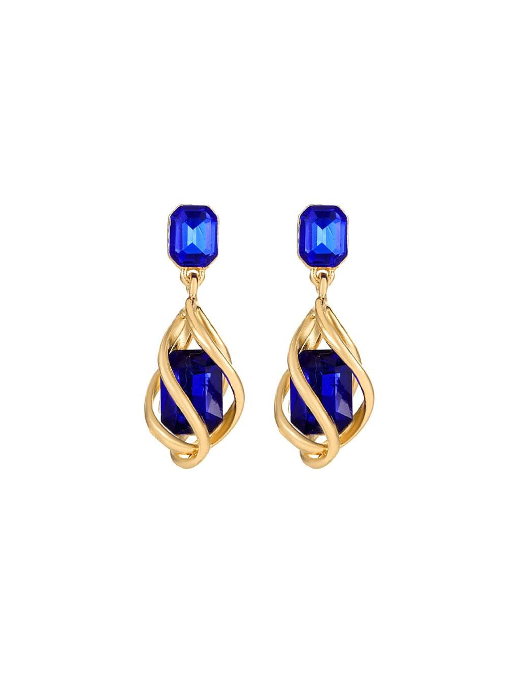 2Pcs Geometric Diamond Inlay Earrings for Women