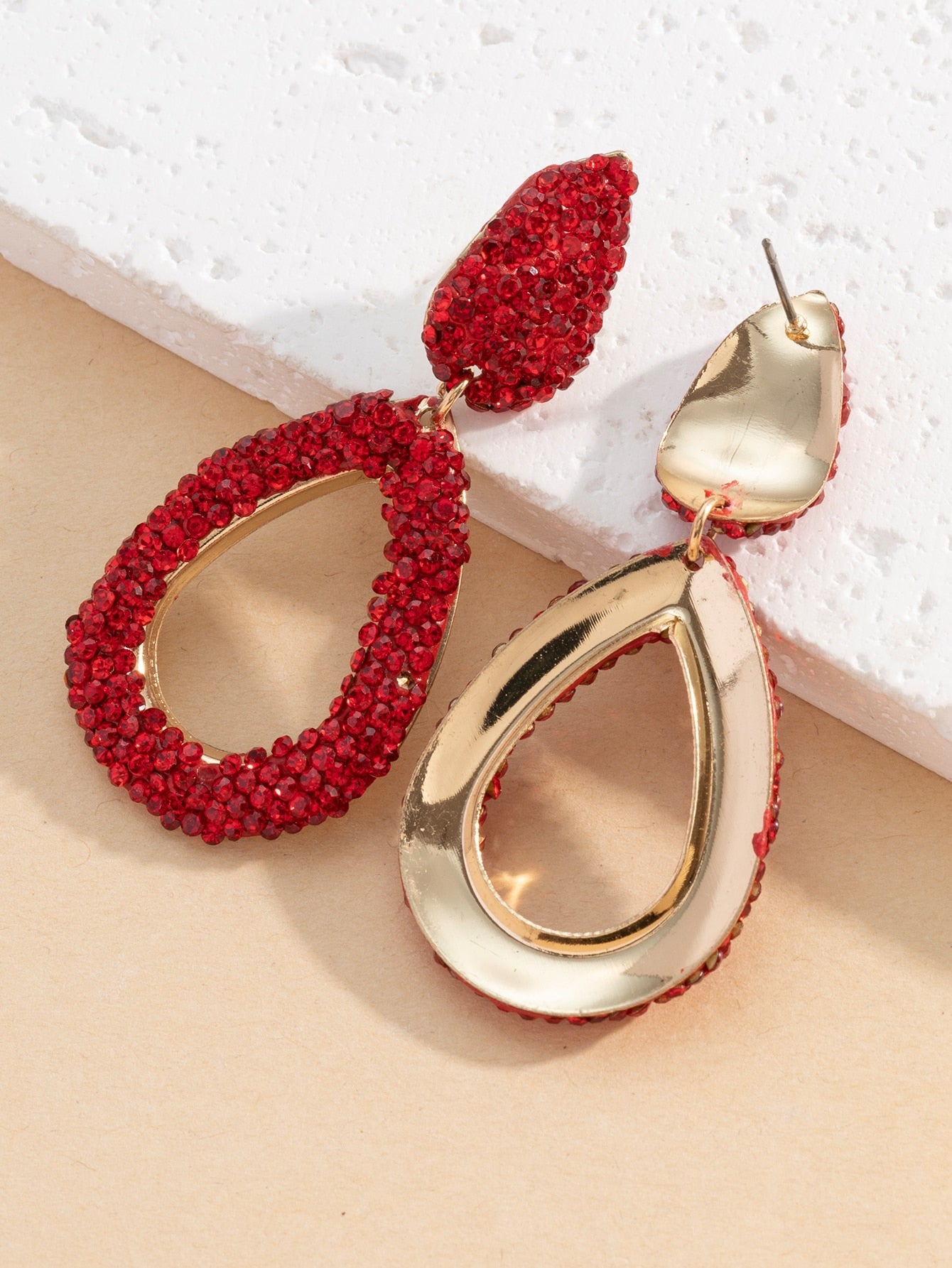 Rhinestone Water Drop Earrings