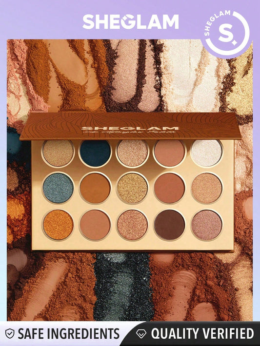 SHEGLAM Afterglow Palette 15-Color Matte Gilding Shimmer Eyeshadow Palette Neutral and Cool Tones Long Lasting Soft Smooth Professional Eyeshadow Eye Makeup Cosmetics Black Friday Party Eyeshadow