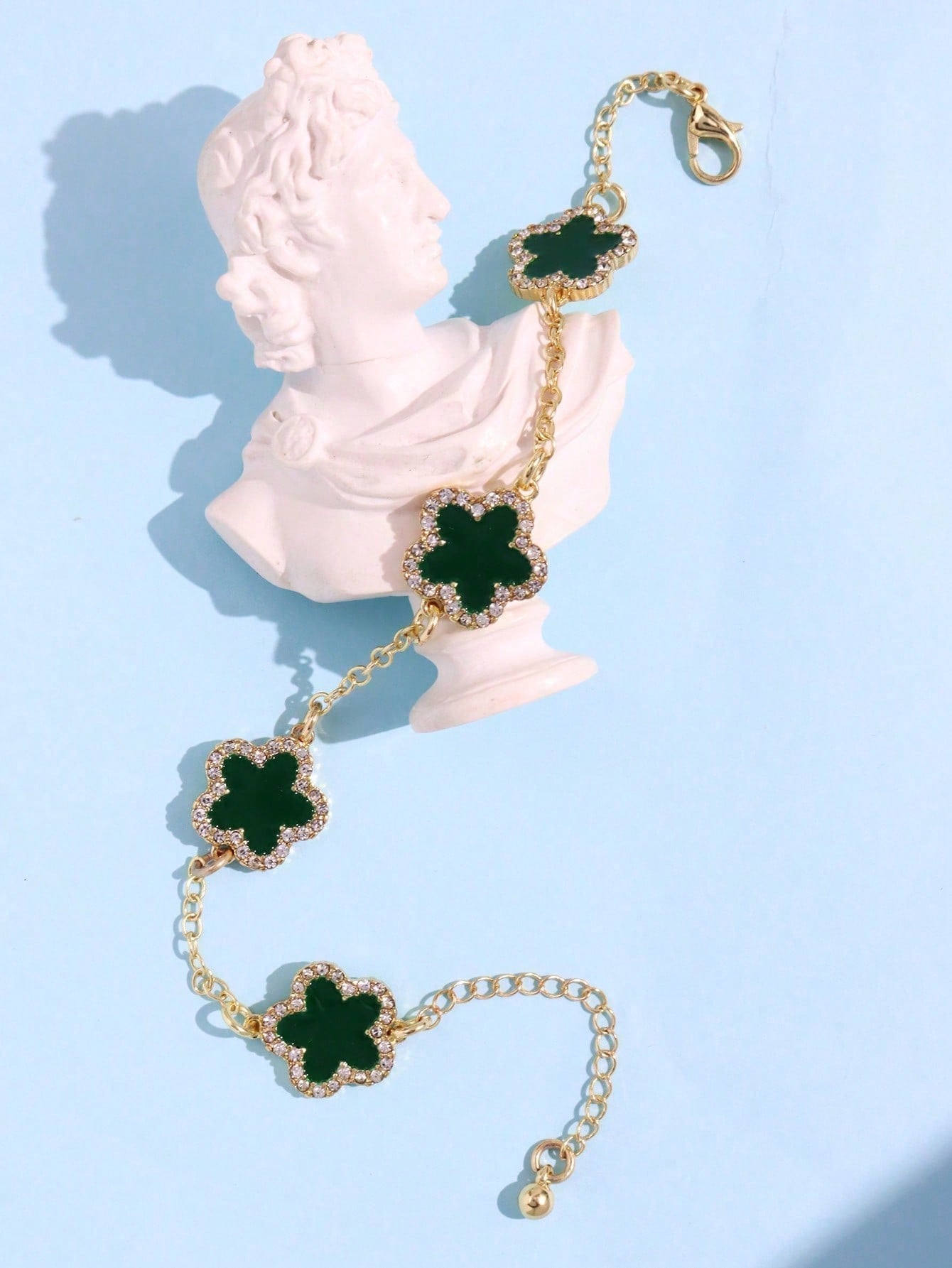 1Pc Simple & Fashionable Petals Design Diamond-Encrusted Edge Bracelet for Women