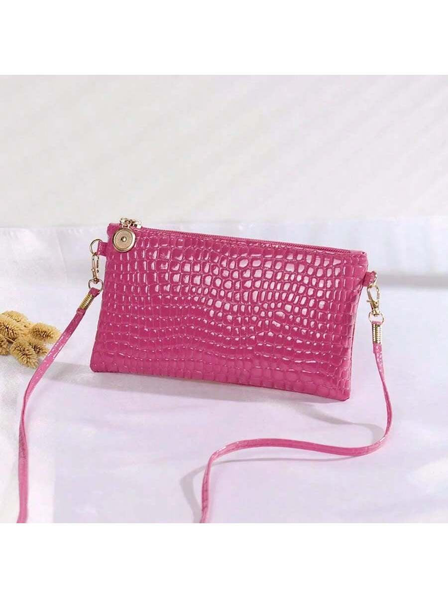 2023 Fashion Women'S Crocodile Pattern Shoulder Crossbody Bag, Mini Phone Coin Purse