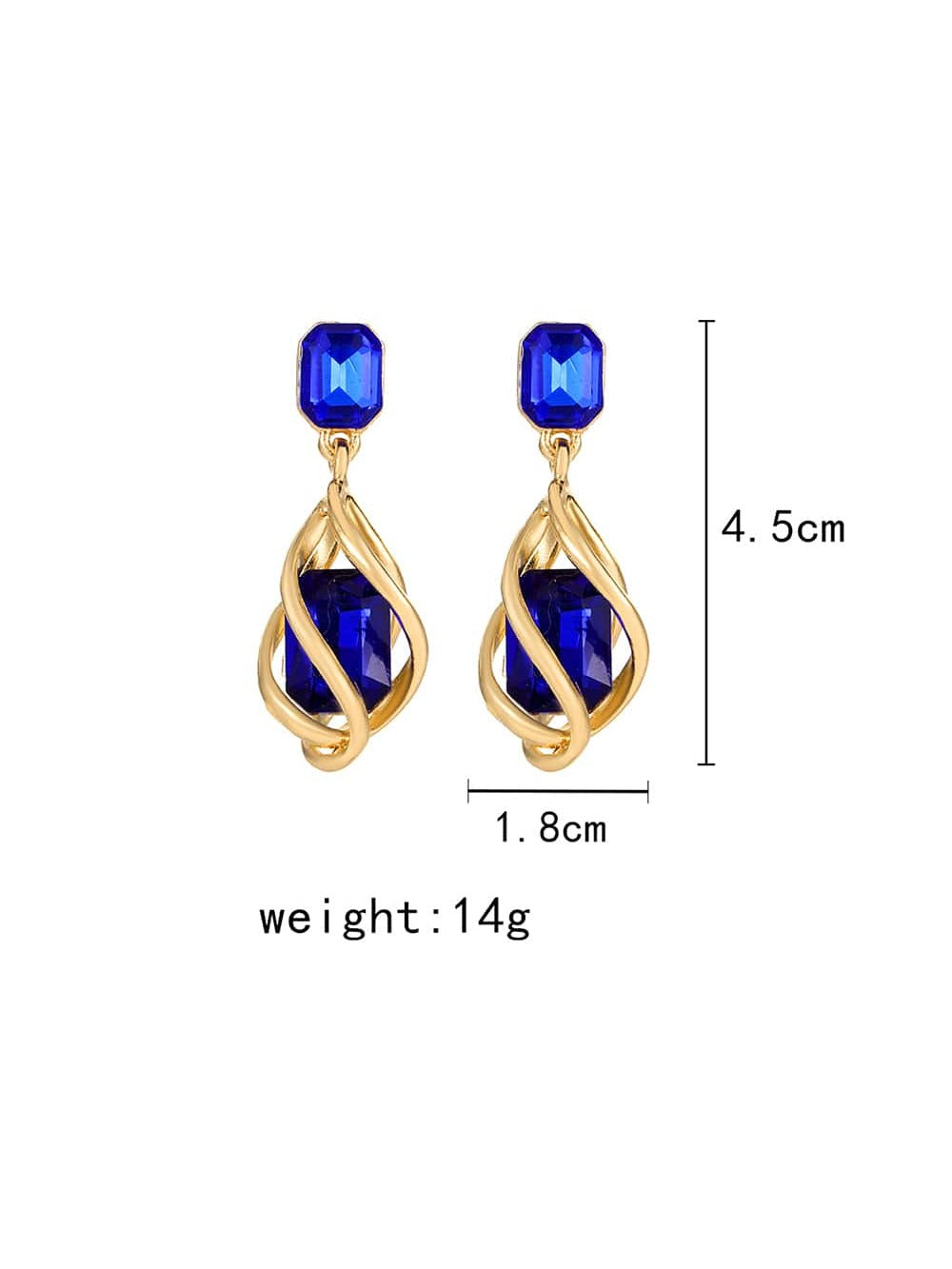 2Pcs Geometric Diamond Inlay Earrings for Women
