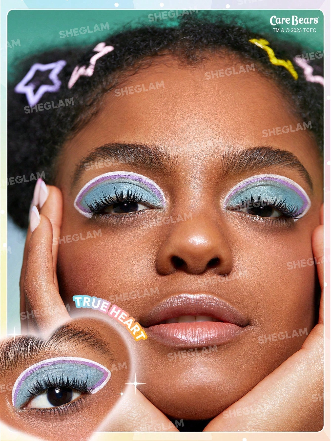 SHEGLAM X Care Bears Sweet Wishes Colored Eyeliner-True Heart 3 Colors Colorful Matte Eyeliner Pencil Long-Lasting Extra-Fine Eyeliner Easy to Wear Bold Eye Make up Black Friday Trending Y6K Eyeliner