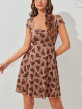 SHEIN WYWH Paisley Print Sweetheart Neck Dress