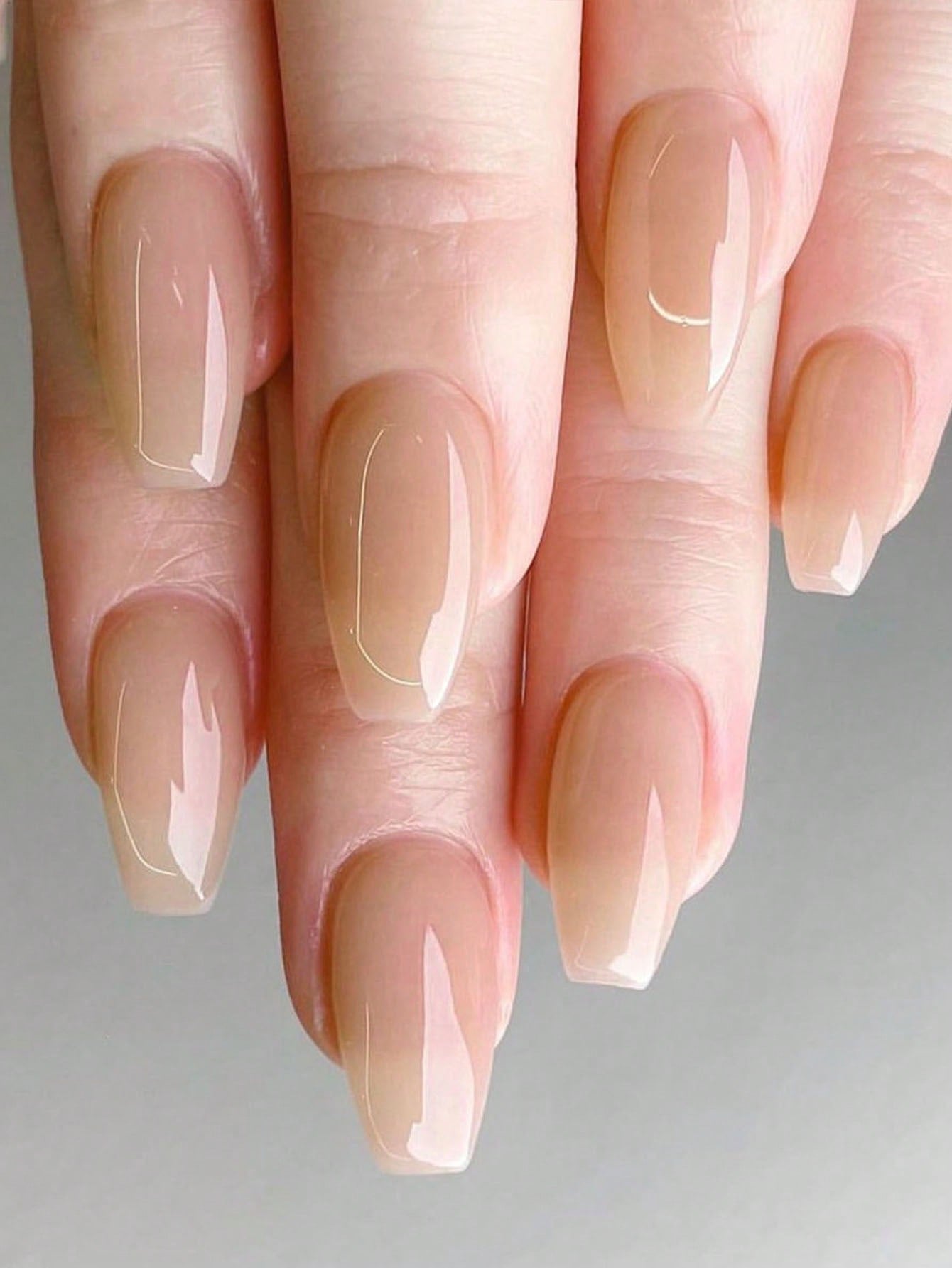 24 Pcs Nude and Ballerina Solid Color Press on Nails Exquisite and Simple Style Press on Nails for Women and Girls