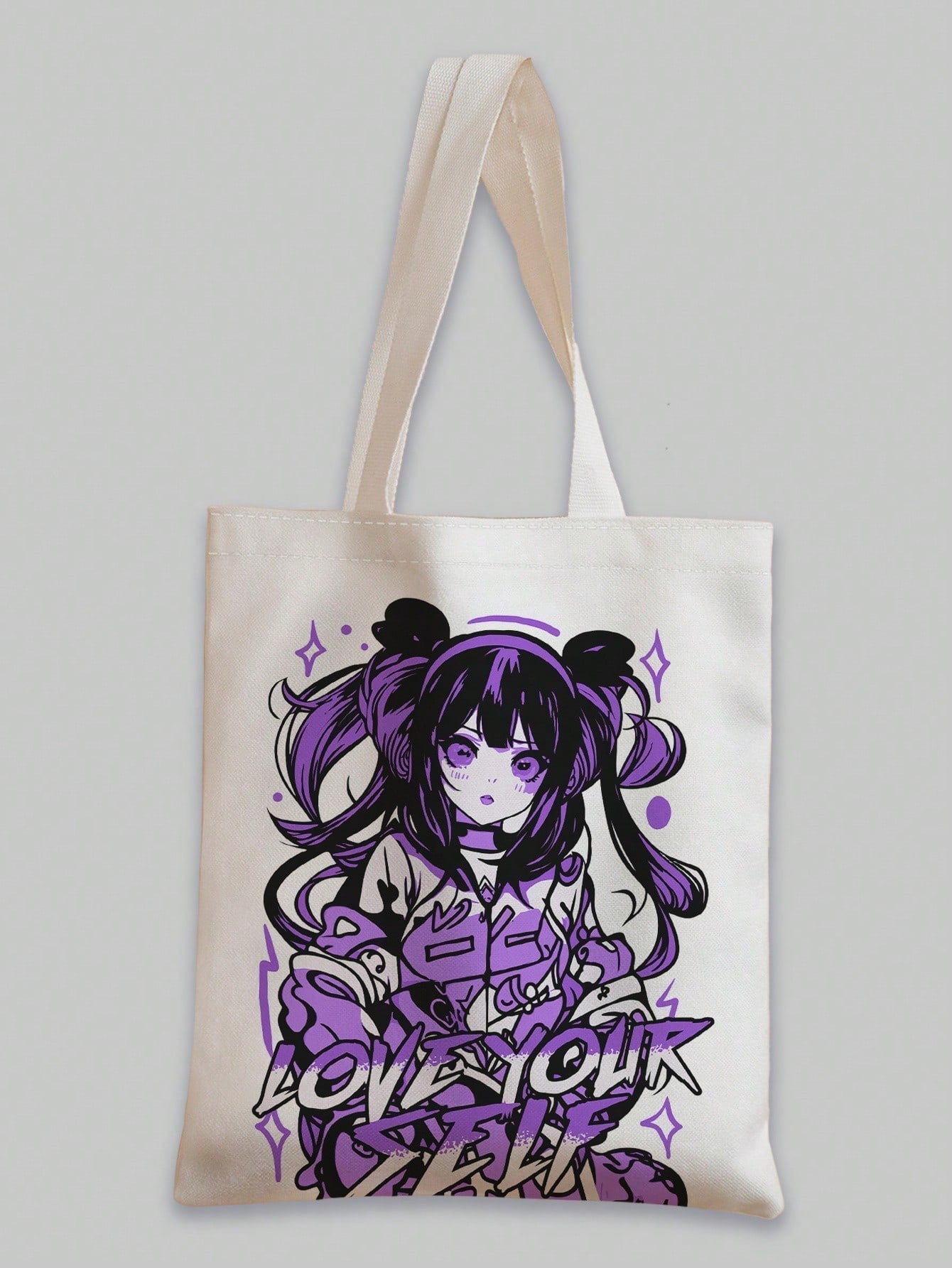 Sapstudio Anime Medium Shopper Bag Slogan Cartoon Figure Graphic for Shopping