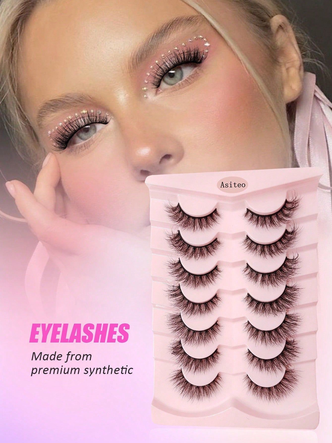 7 Pairs Full Strip Natural Soft Fluffy Eyelash Cross Wispy Dramatic Volume Faux Mink Lashes