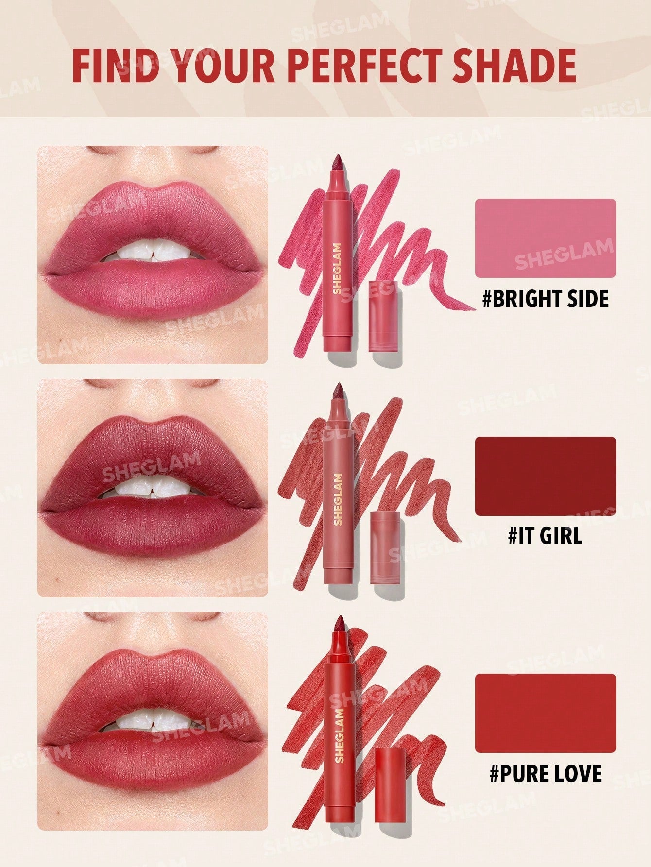 SHEGLAM Love Stained Lip Tint Marker-Pure Love Matte Red Lip Stain Pen Highly Pigmented Long-Lasting Lip Liner Contour Tint Lip Makeup Black Friday Lip Liner