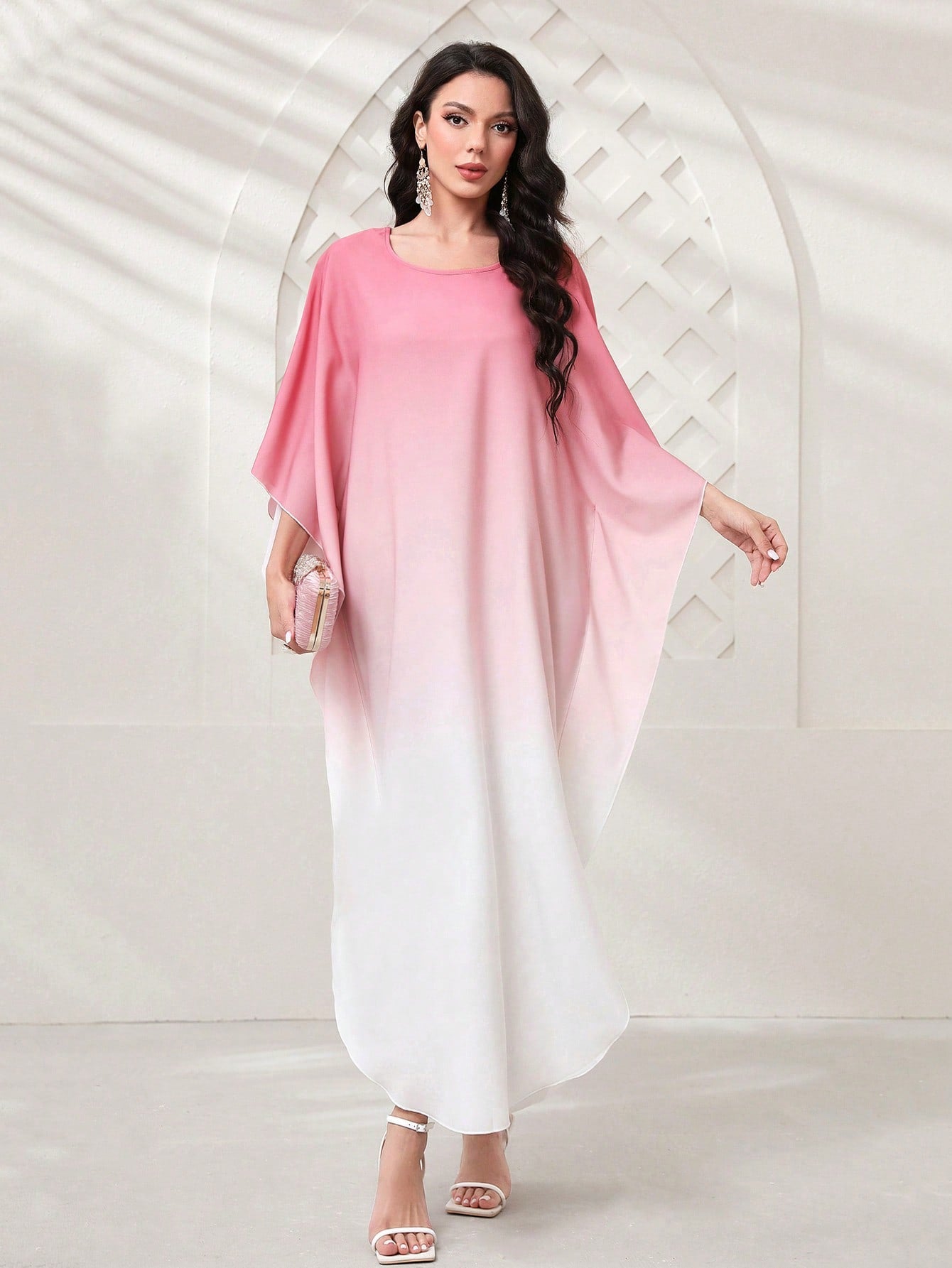 SHEIN Najma Ombre Batwing Sleeve Kaftan