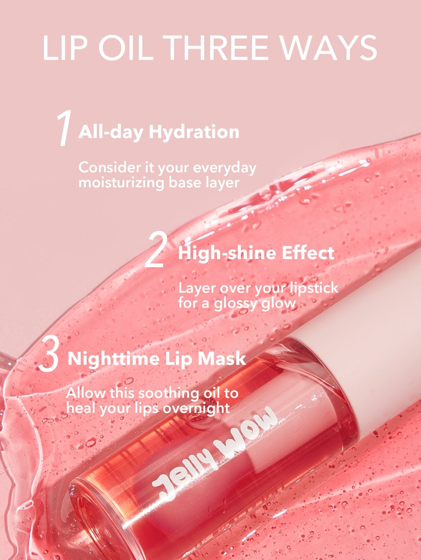 SHEGLAM Jelly Wow Hydrating Lip Oil-Berry Involved Moisturizing Clear Lip Gloss Plumping Non-Sticky Lip Care High Shine Finish Nourishing Strawberry Extract Liquid Lip Cosmetics Black Friday Winter Lip Gloss