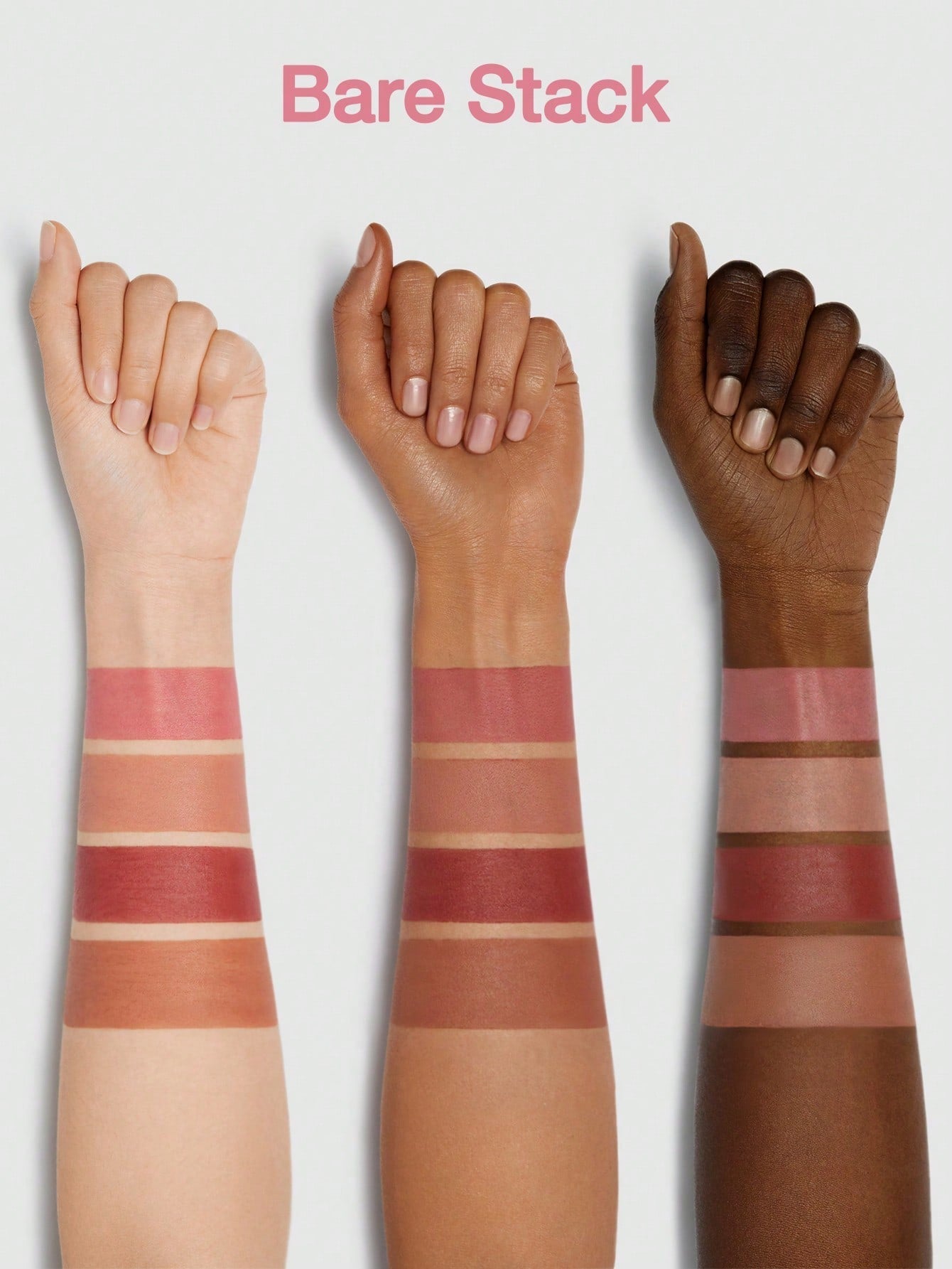 SHEGLAM Mega Lip Stacks-Nude-Bare Stack 4 in 1 Creamy-Matte Nude Lipstick Kit High Pigment Non-Drying Portable Travel Lipstick Kit Lip Makeup Black Friday Lipstick