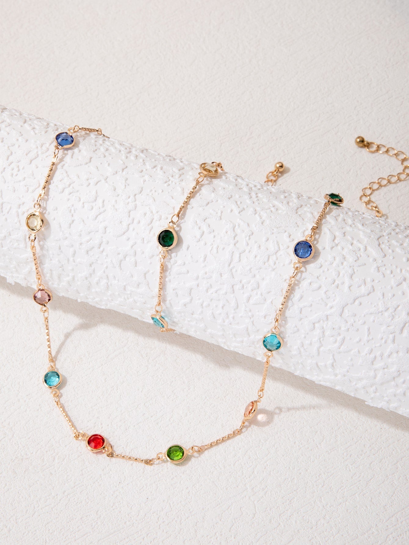 Rhinestone Decor Necklace & Bracelet