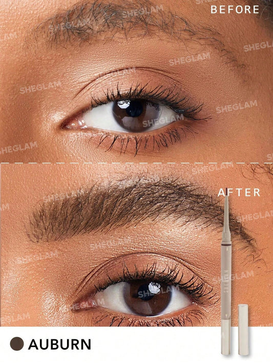 SHEGLAM Brows on Demand 2-In-1 Brow Pencil - Auburn Waterproof Liquid Eyebrow Pen Sweat-Proof Anti-Oil Natural Brow Filling Outlining Eyebrow Cream Gel Makeup Black Friday Eyebrow