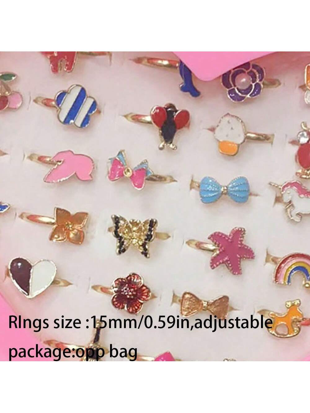 5Pcs/Set Fashionable Kid'S Ring with Droplets, for Girls (Without Box)