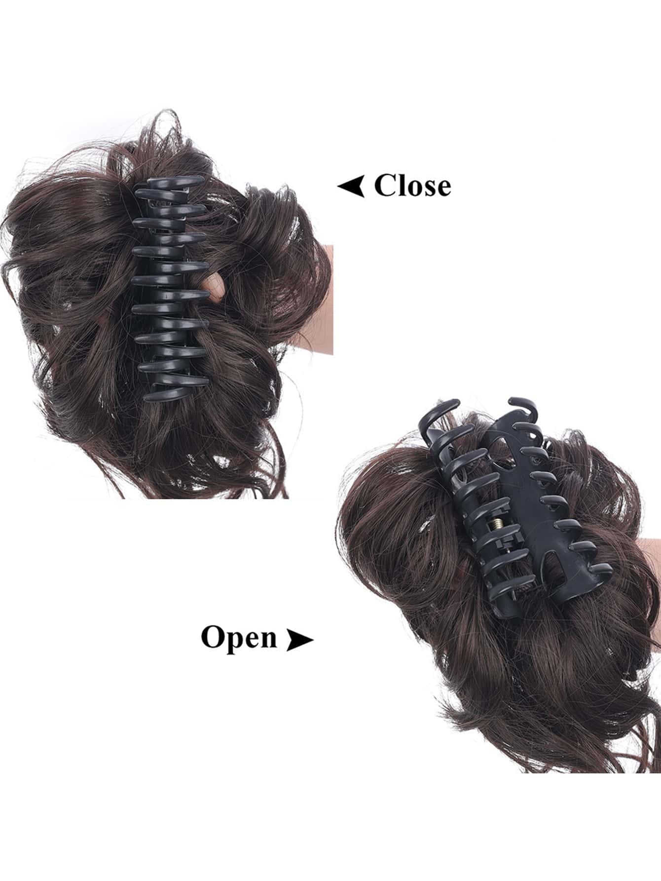 Synthetic Messy Curly Claw Hair Bun Chignon Hair Extensions Scrunchy Fake False Black Hair with Tail for Women Hairpieces