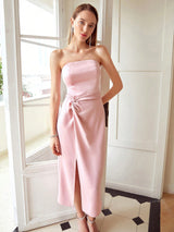 MOTF PREMIUM STRAPLESS SIDE TWIST DRESS