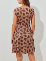 SHEIN WYWH Paisley Print Sweetheart Neck Dress