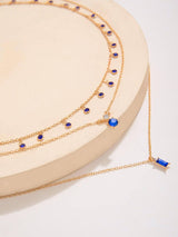 2Pcs/Set Rhinestone Decor Necklace