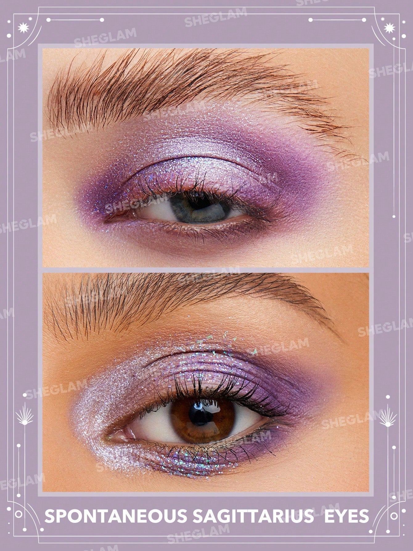 SHEGLAM Spontaneous Sagittarius Palette 8-Clolor Shimmer Metallic Matte Eyeshadow Palette Silver Bold Radiant Purple High Pigment Long Wear Blendable Pro Eyeshadow Black Friday Winter Pink Purple Eyeshadow