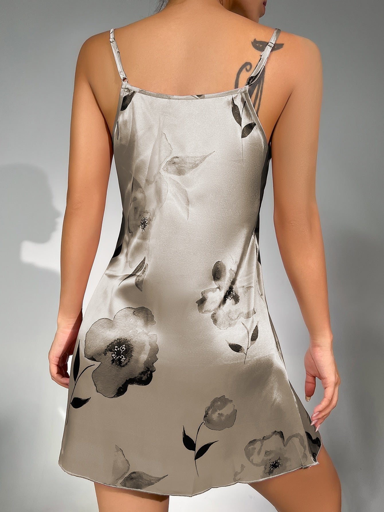 Floral Print Satin Cami Nightdress