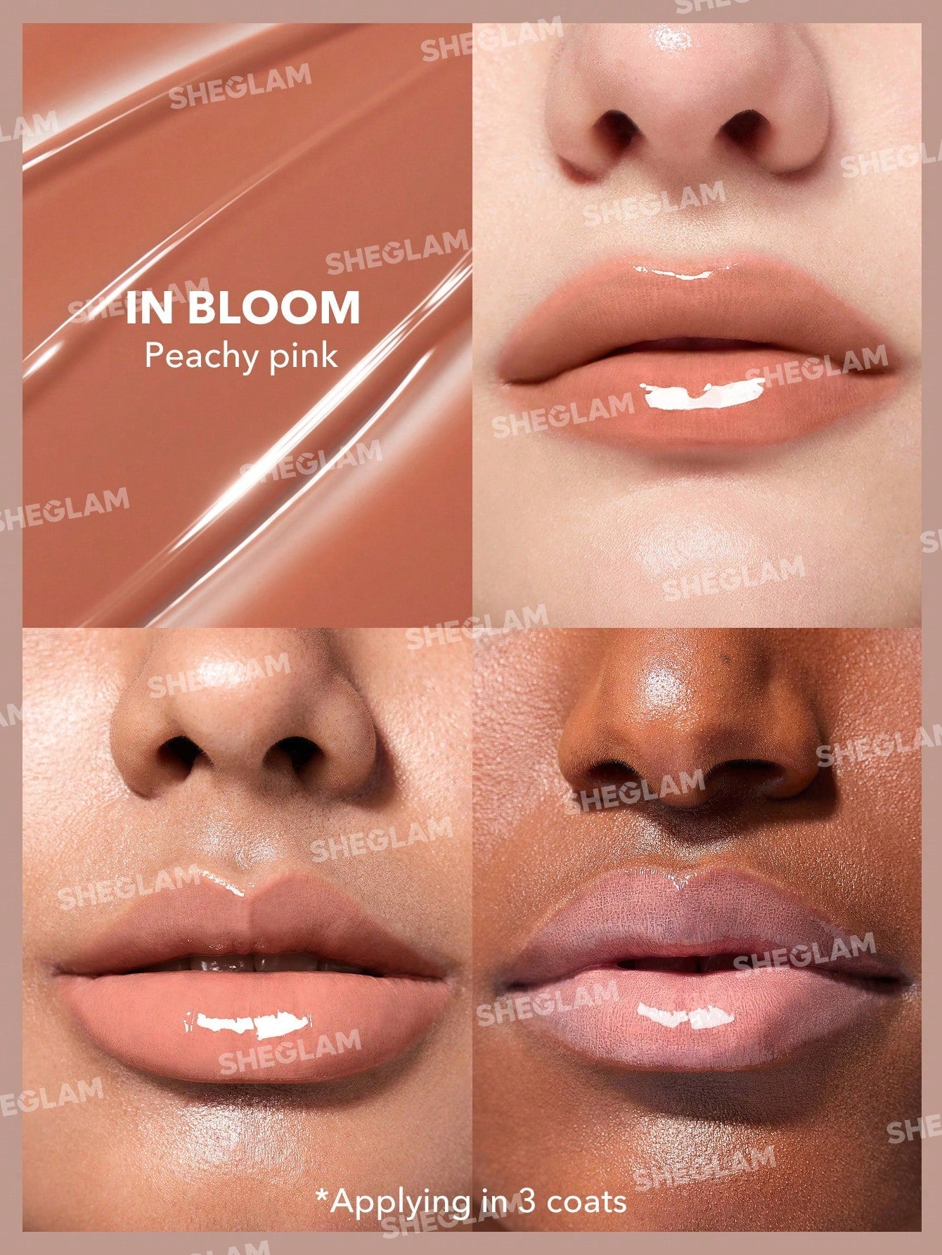 SHEGLAM Pout-Perfect Shine Lip Plumper-In Bloom Moisturizing Plumping Solid Lip Gloss Non-Stick Nourishing Lip Plumping Serum Coconut Oil Lipstick Lip Cosmetics Black Friday Sale Pink Summer Lip Plumper