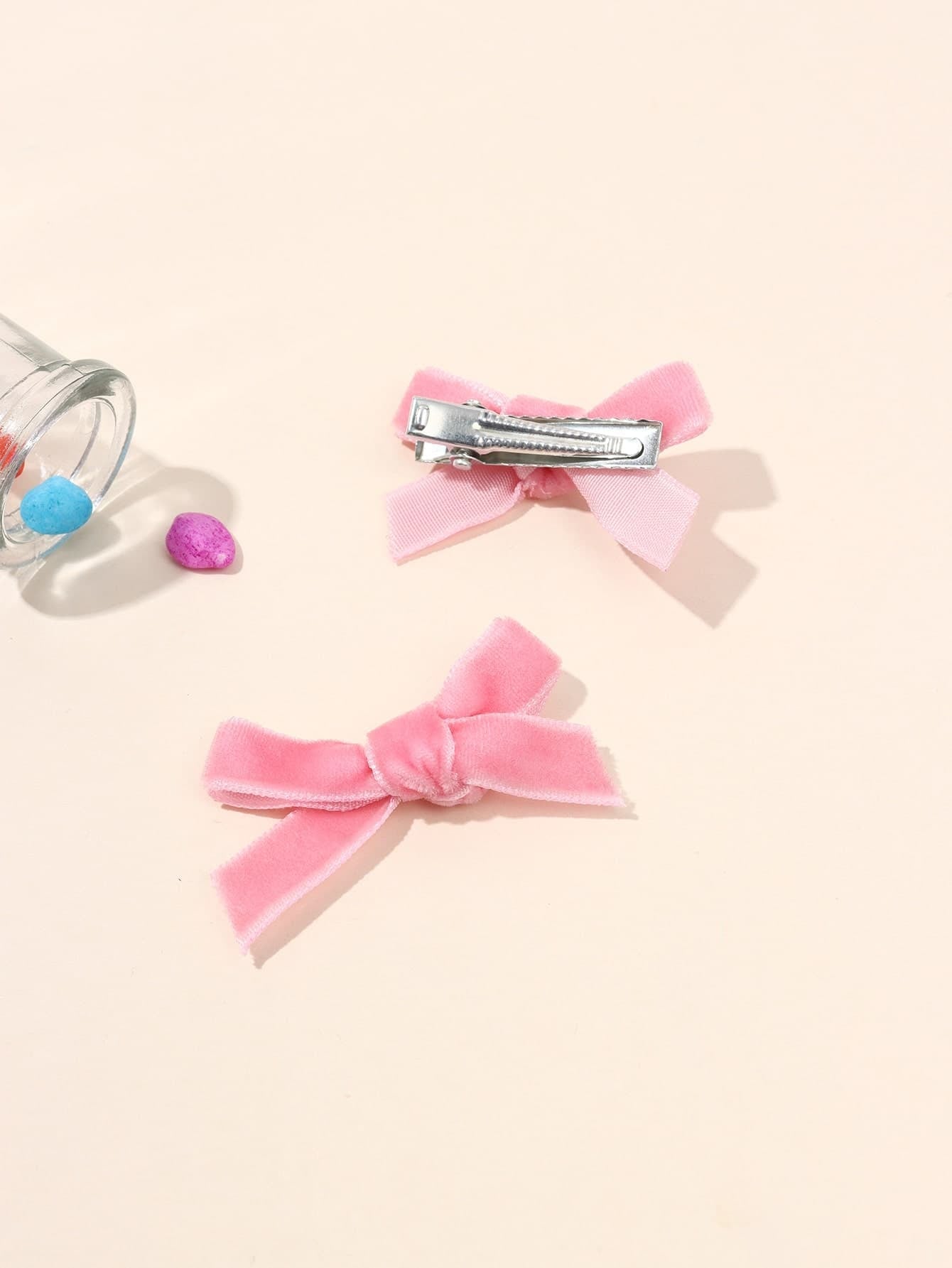 8Pcs Pink Mini Butterfly Bow Hair Clips