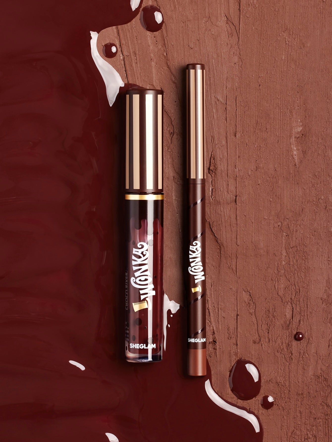 SHEGLAM | Willy Wonka Cocoa Kiss Lip Duo-Hot Fudge Black Friday Sale Gift Brown Liquid Lipstick