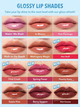 SHEGLAM Pout-Perfect Shine Lip Plumper-Hot Cocoa Moisturizing Plumping Solid Lip Gloss Non-Stick Nourishing Lip Plumping Serum Coconut Oil Lipstick Lip Cosmetics Gift Brown Lip Plumper
