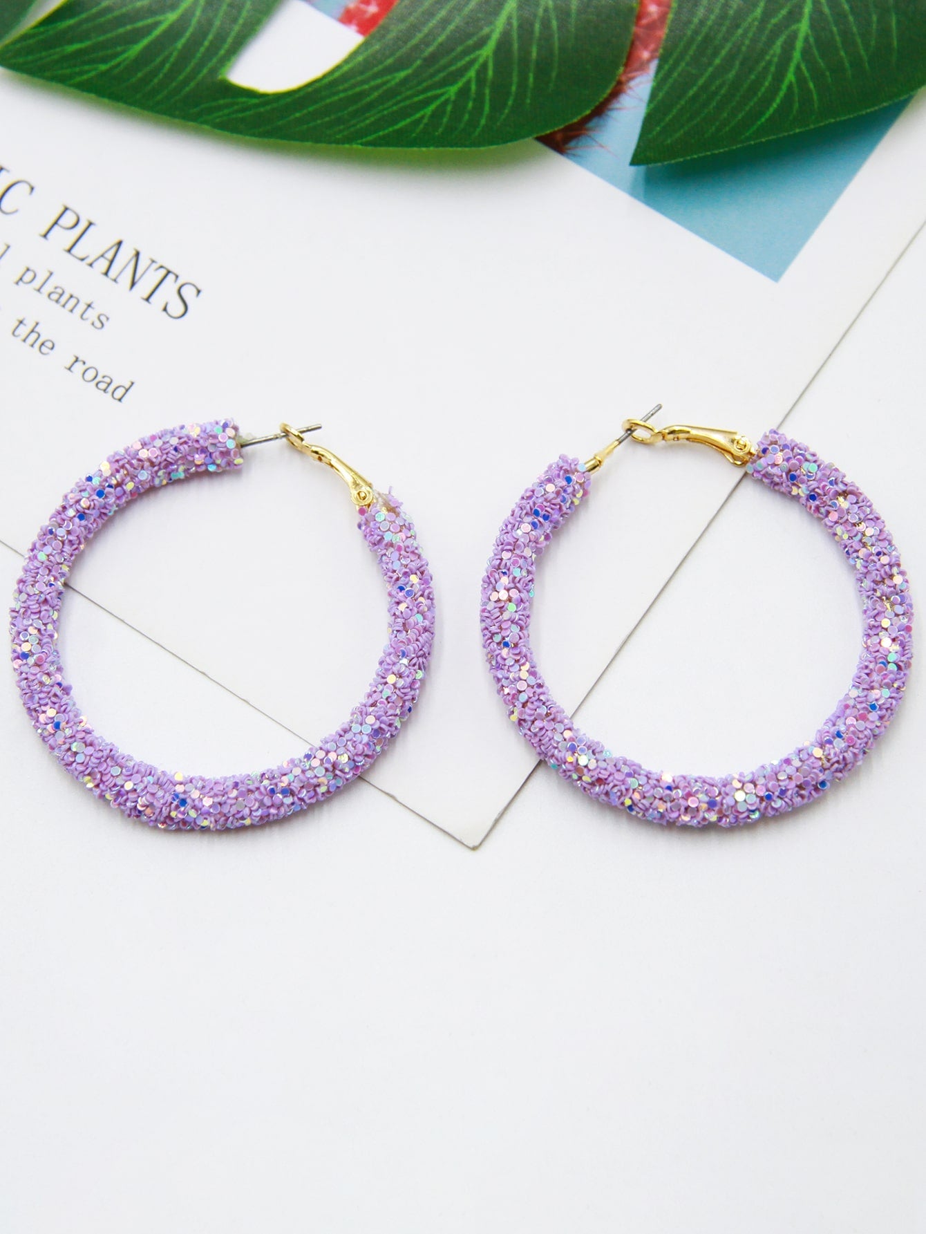 Sequin Decor Hoop Earrings